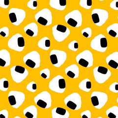 Seamless background with rice balls pattern.