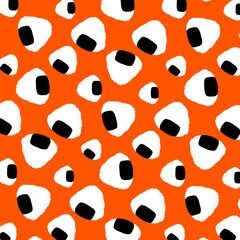 Seamless background with rice balls pattern.
