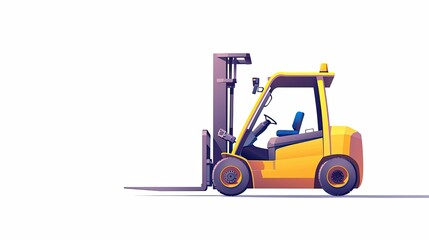 Naklejka premium Forklift on the white background. Cartoon illustration.