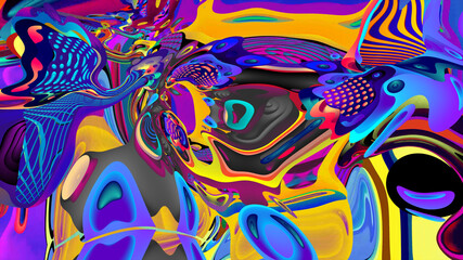 Obraz premium Psychedelic colorful abstract fluid and liquid background 