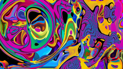 Psychedelic colorful abstract fluid and liquid background 