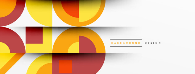 Geometric design abstract background - circles squares