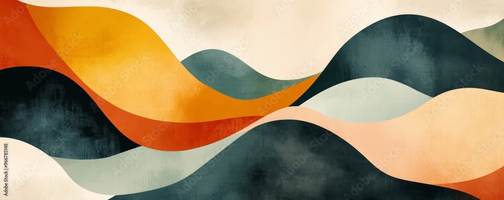 Aufkleber Abstract wave pattern with warm earth tones and textured gradients