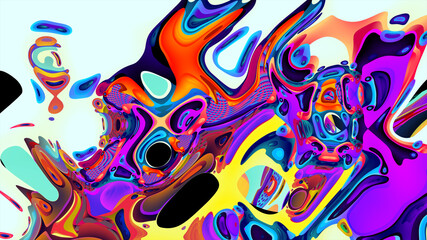 Psychedelic colorful abstract fluid and liquid fractal background 