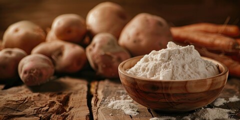 Fototapeta premium Organic Potato Starch A Nutritious Superfood Option