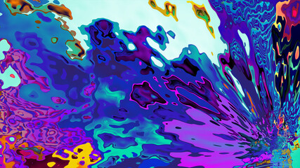 Psychedelic colorful abstract fluid and liquid fractal background 