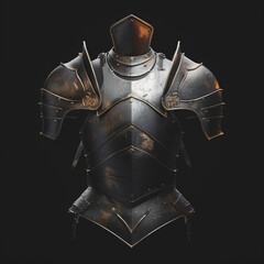 Naklejka premium Medieval torso armor with smooth plates and reinforced shoulder guards 