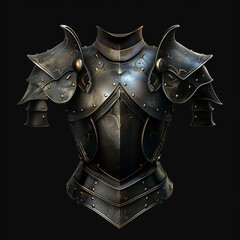 Naklejka premium Medieval knight torso armor with embossed shoulder guards 
