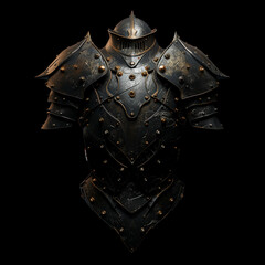 Fototapeta premium Full knight armor with ornate shoulder plates and chest protection 