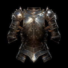 Naklejka premium Full medieval knight armor with spiked shoulder plates 