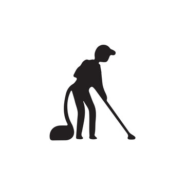 recommend clip art: silhouette of a person with a vacuum cleaner. silhouette of a person Clean house 