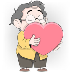 parents are carrying love balloons as a symbol of loving your heart for a healthy life