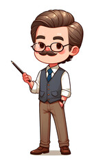scientist with glasses cartoon character
