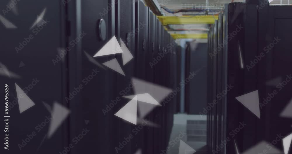 Poster animation of connections and data processing over computer servers