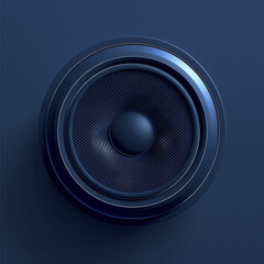 Realistic Blue Speaker with Mesh Cover and Glossy Finish
