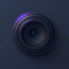 3D Metallic Orb with Blue Glow and Carbon Texture
