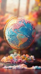 Stylized 3D style world with enhanced depth and vivid colors.