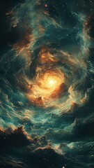 Fototapeta premium Space illustrated with textured patterns, detailed surfaces, and rich cosmic visual depth.