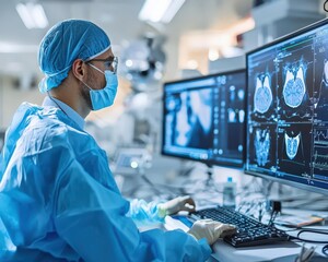 Gastroenterologist performing an endoscopy, specialized in digestive health, advanced medical procedure