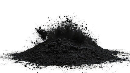 pile black powder on a transparent background