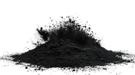 pile black powder on a transparent background