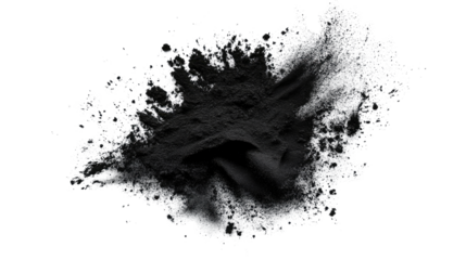 pile black powder on a transparent background