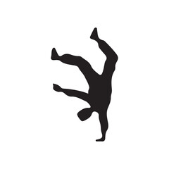 silhouette of a person jumping. silhouette of a person