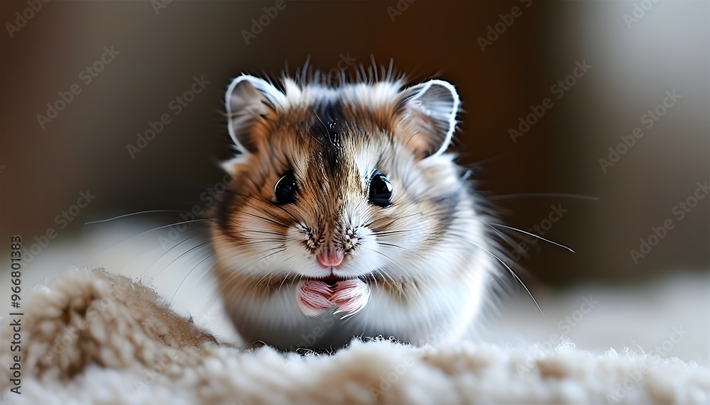 Wall mural Adorable fluffy hamster with innocent eyes, embodying the charm of a delightful pet rodent