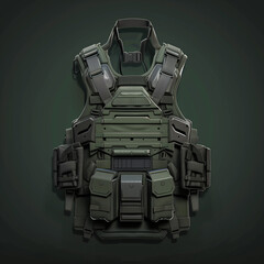 Modern Tactical Vest with Reinforced Padding and Utility Pouches
