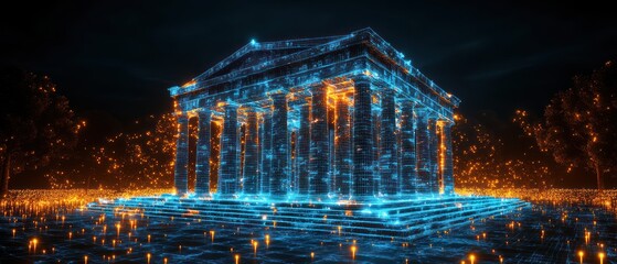 Digital Reconstruction of an Ancient Greek Temple at Night