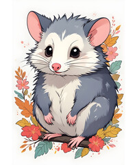 Cute Anime Rodent Animal Opossum Pet Mouse