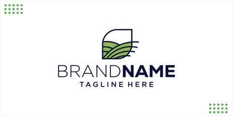 Creative Abstract Desert Logo With Leaf Shape, Design Inspiration, Illustration, Vector