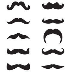 set of mustaches. set of mustache vector. set of mustache
