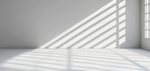 Obraz premium Empty white surface, minimal shadow play, focus on space, 3D illustration