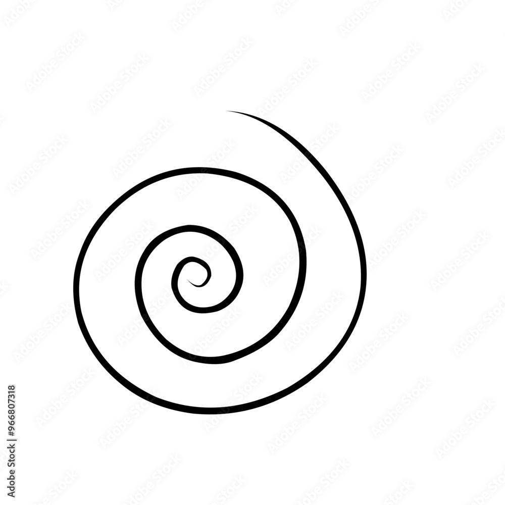 Wall mural spiral swirl thin line