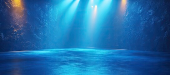 Fototapeta premium Blue Cave Stage with Dramatic Lighting