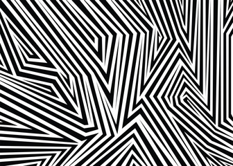 Abstract zebra striped pattern. Black and white vector pattern background © leavector
