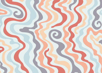 Abstract wavy swirl pattern. Retro vector pattern background