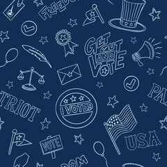 US America presidential election vote seamless pattern. Vector illustration pattern