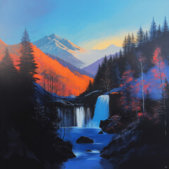 Beautiful view of mountains in the distance and cloudy sky