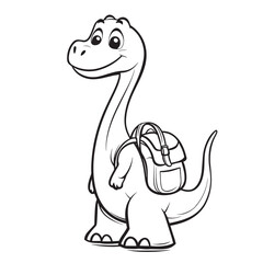 A branchiosaurus with a small backpack