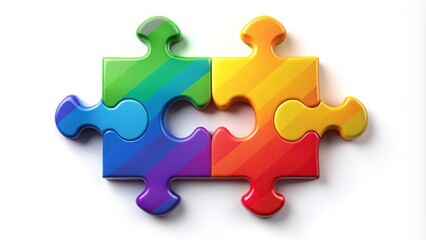 Obraz premium As unique pieces of a vibrant rainbow puzzle, individuals with autism bring diversity and color to the neurodiverse