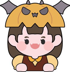 Naklejka premium Halloween Pumpkin Children's Illustration 