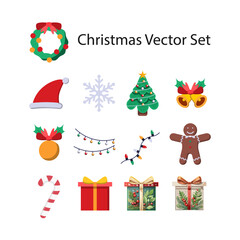 christmas vector set eps cc isolated on white