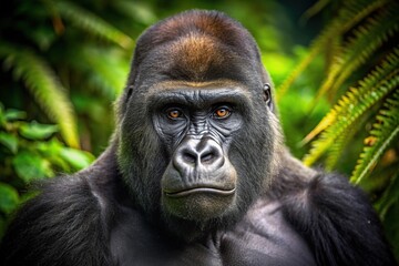 Obraz premium Powerful gorilla in forest