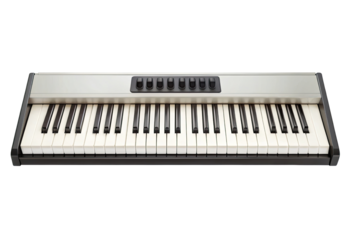 Electronic keyboard isolated with transparent background.