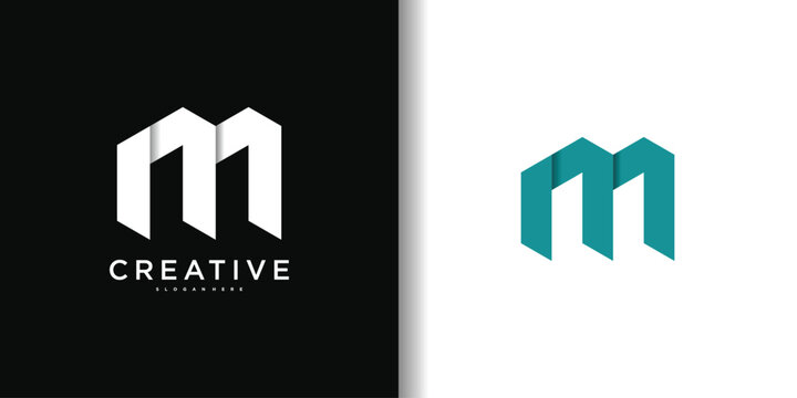 Unique modern creative elegant letter M logo template. Premium Vector