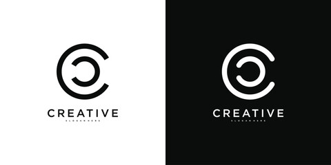 Unique modern creative elegant letter C logo template. Premium Vector