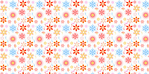Seamless Floral Pattern in vector. seamless pattern collection.Wild flowers, leaves, branches, candies repeat pattern design.seamless geometrical floral pattern.