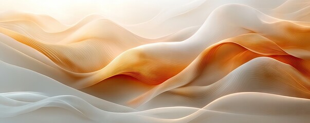 Obraz premium Abstract Orange and White Wavy Background
